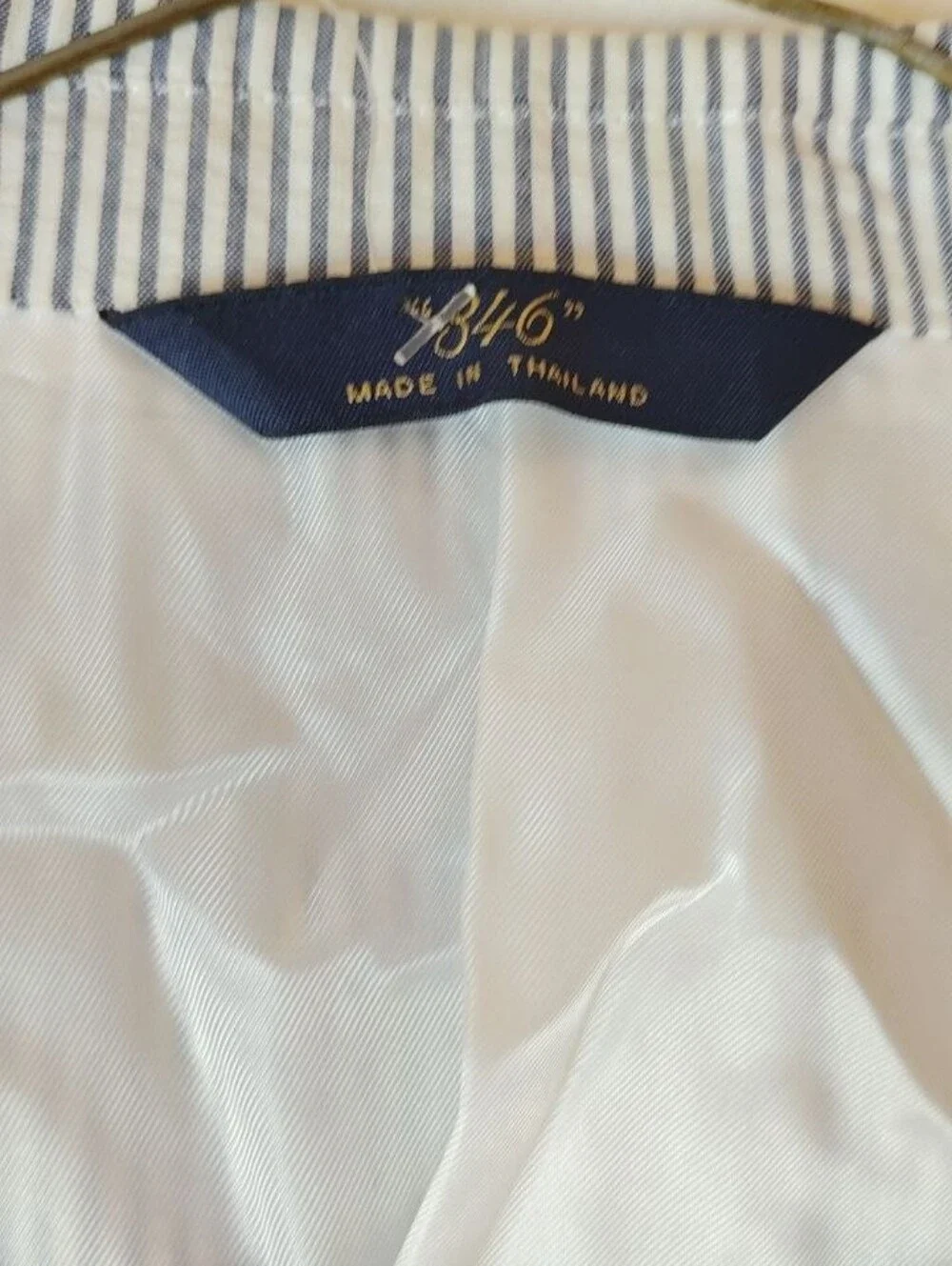 Brooks Brothers Suit Blazer/Jacket-346 Striped Three Button 100% Cotton Size 46